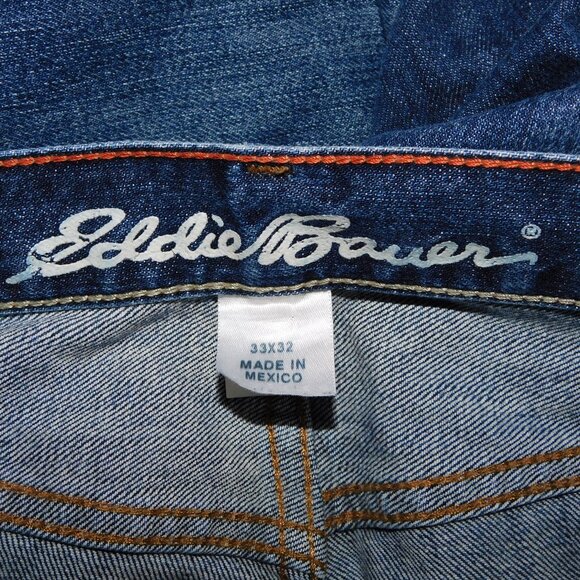 Eddie Bauer Mens Straight Fit Medium Wash Blue Jeans 33 x 32 - Picture 4 of 12